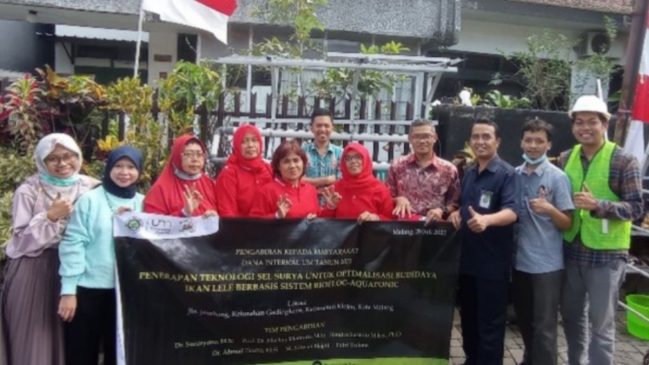 Konversi Energi Surya dengan PLTS, Fisika UM Optimalisasi Budidaya ikan lele di Komunitas Urban Farming Kota Malang