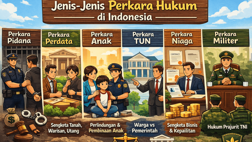 5 jenis perkara hukum di indonesia